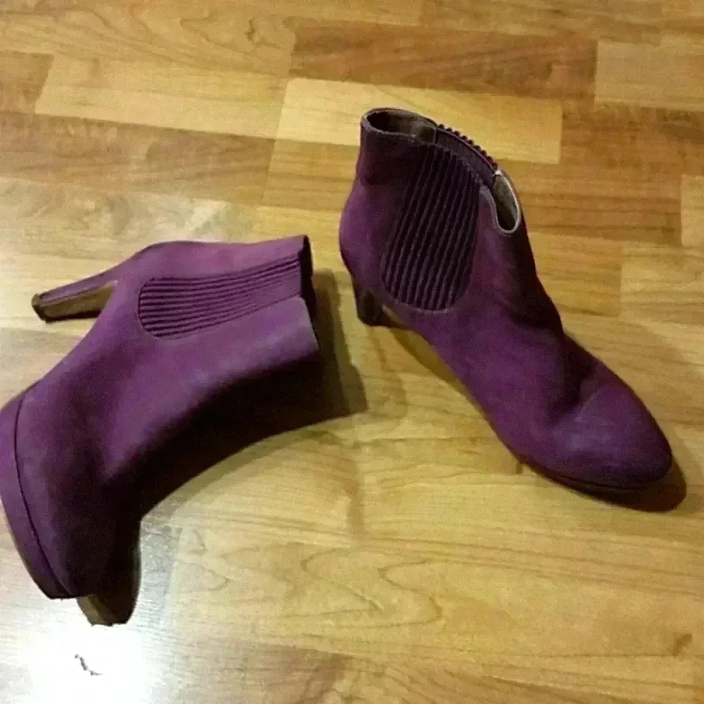 ECCO NAVOI PLATFORM CHELSEA BOOTIES GENUINE LEATHER VIOLET PURPLE 40